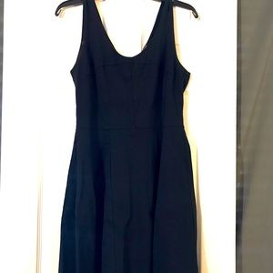 Black fit and flare party dress.